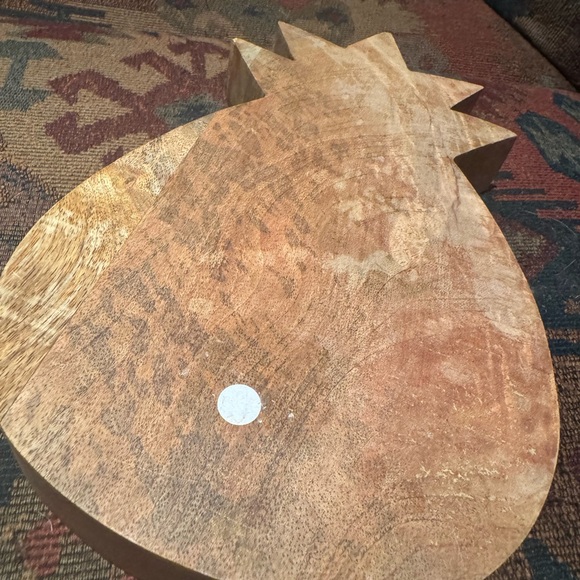 MCM Wooden Pineapple Shaped Tray with Yellow Accents - Picture 7 of 8